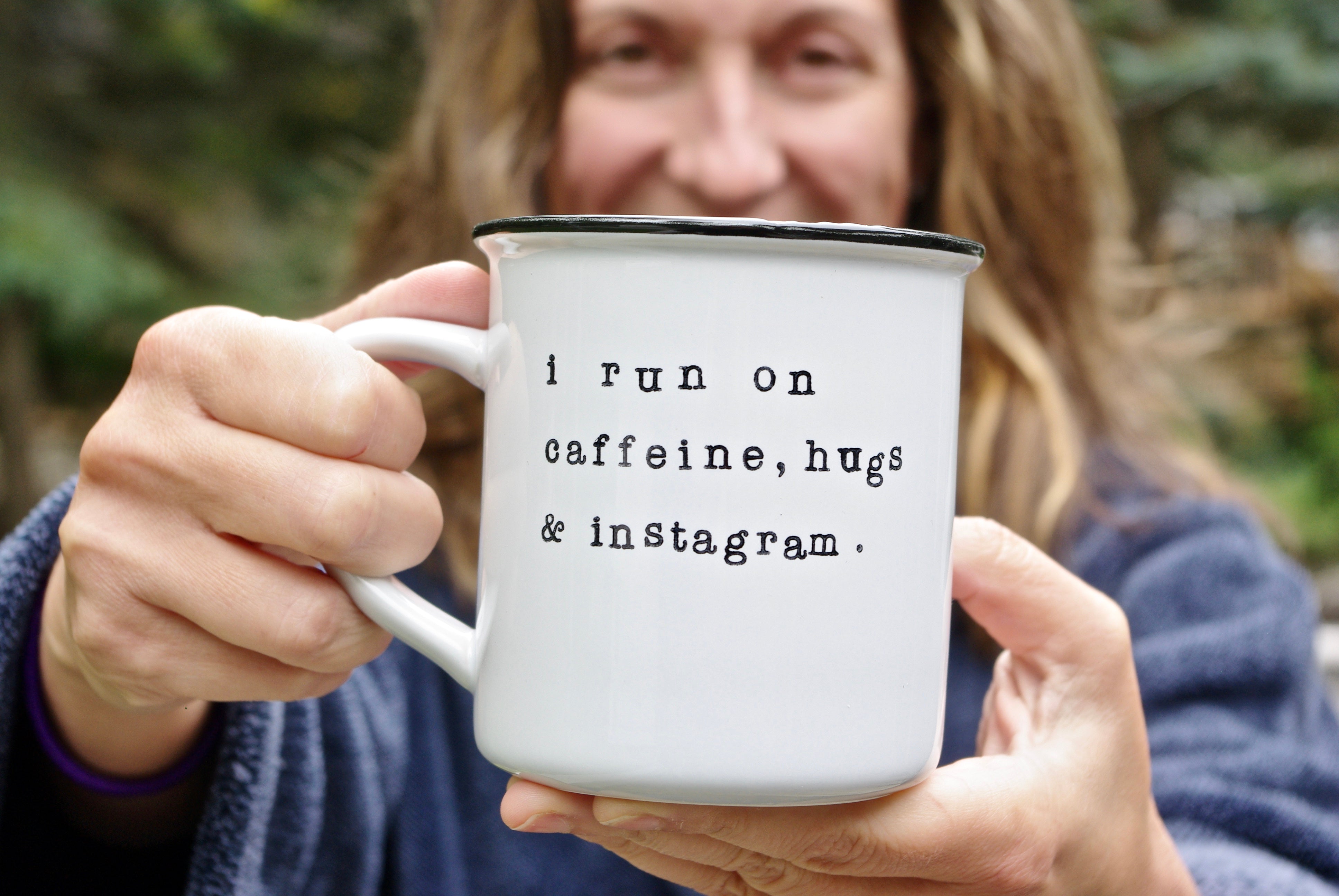 instagram lover gifts i run on caffeine mug