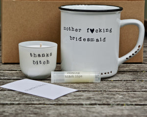 bridesmaid camping gift wedding party mugs
