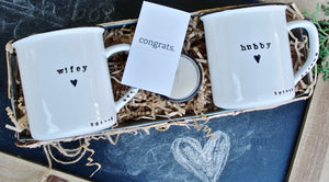 Hubby and Wifey mug set – Lace and Twig Inc