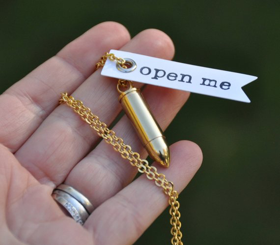 Anniversary gift for boyfriend/Bullet necklace – Lace and Twig Inc